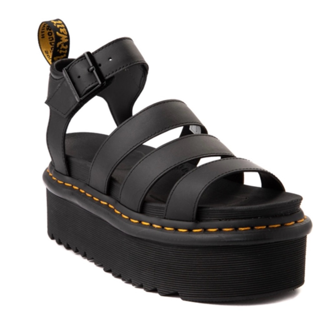 Dr. Martens Black Strappy Platform Sandals
